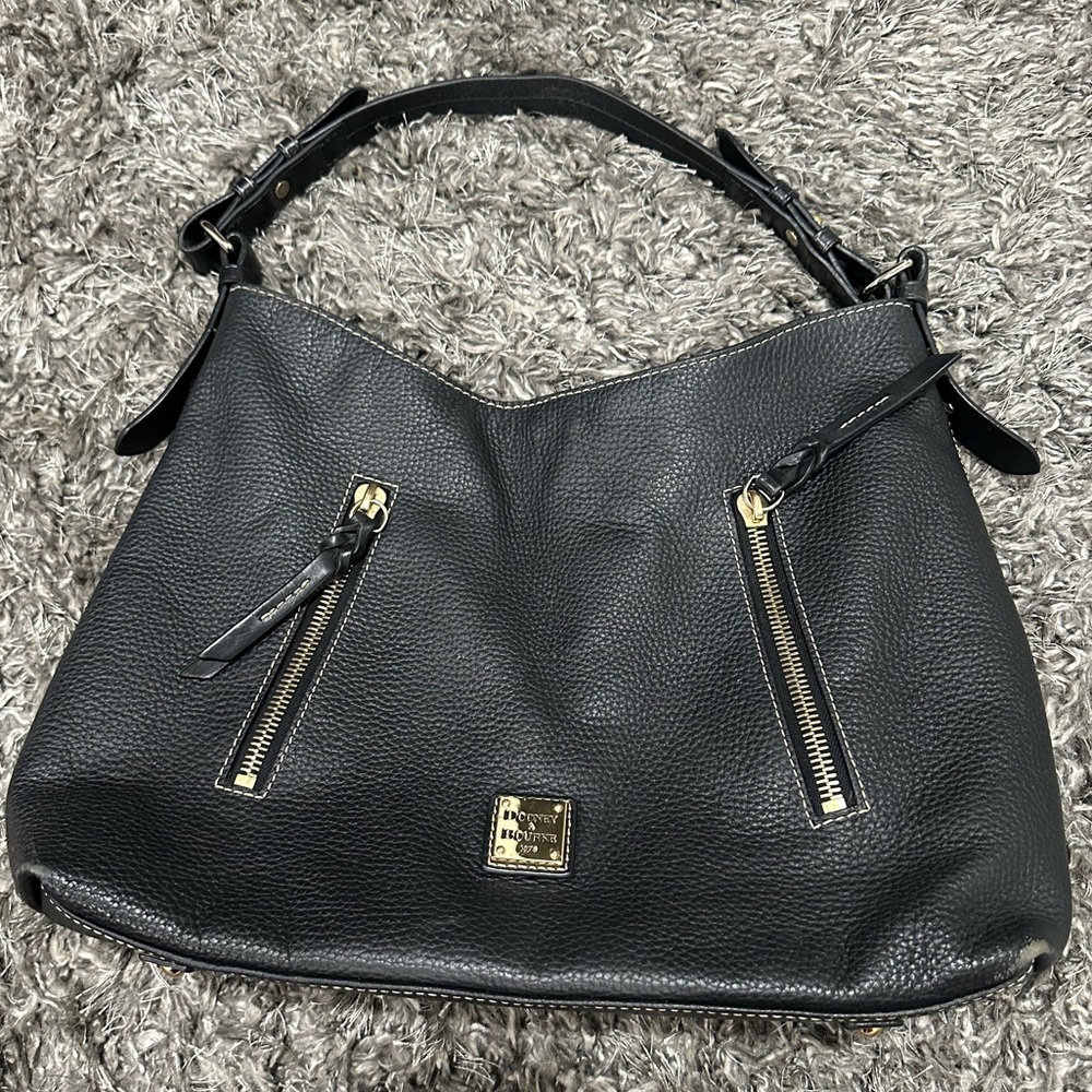 Dooney & Bourke Black Pebble Grain Cooper Hobo Bag